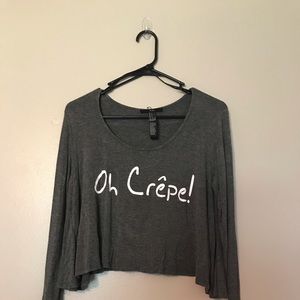 XXI “Oh Crepe!” Long Sleeve Crop Top